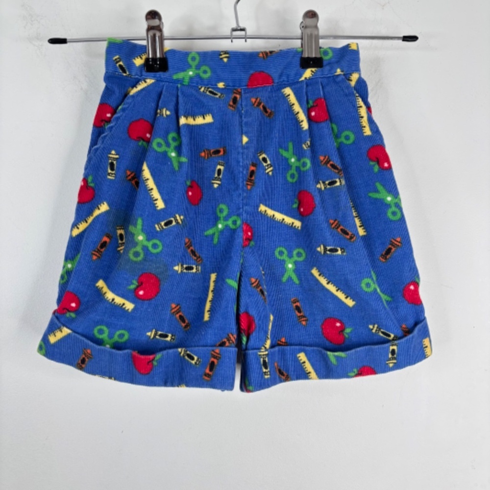 VTG 90s Kellys Kids Matching Set 4/5 Crewneck Corduroy Shorts Back to School ABC - Picture 9 of 16
